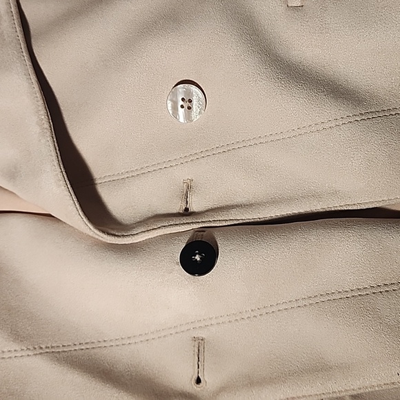 White House Black Market light pink faux suede double breast jacket - Picture 4 of 10